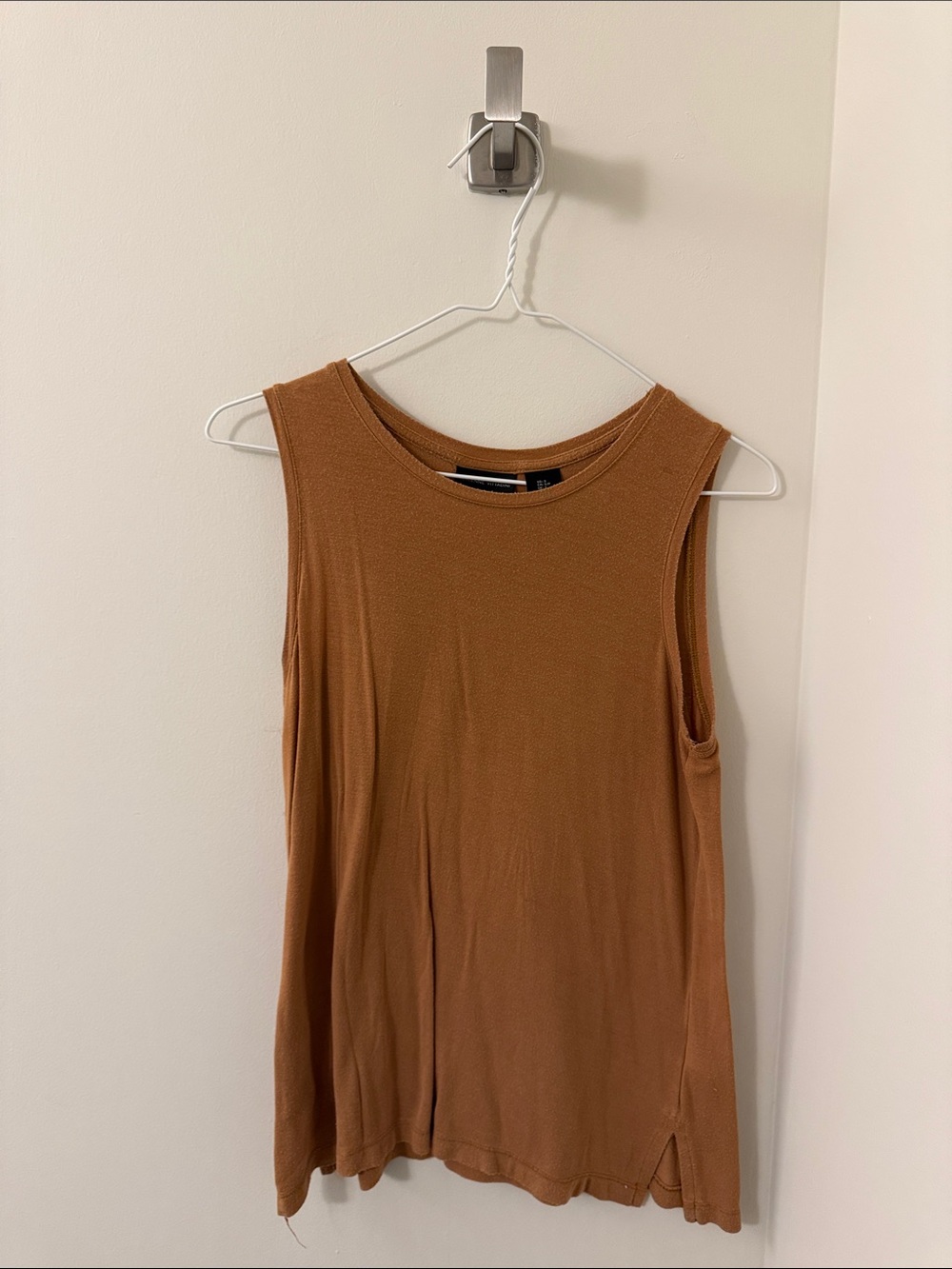 Adrienne Vittadini Sleeveless Tank Top in Rust Brown